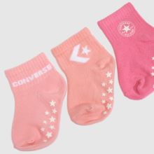 Converse Infant Grip Sock 6 Pack in Pink Multi Converse Infant Grip Sock 6 Pack,3 of 4