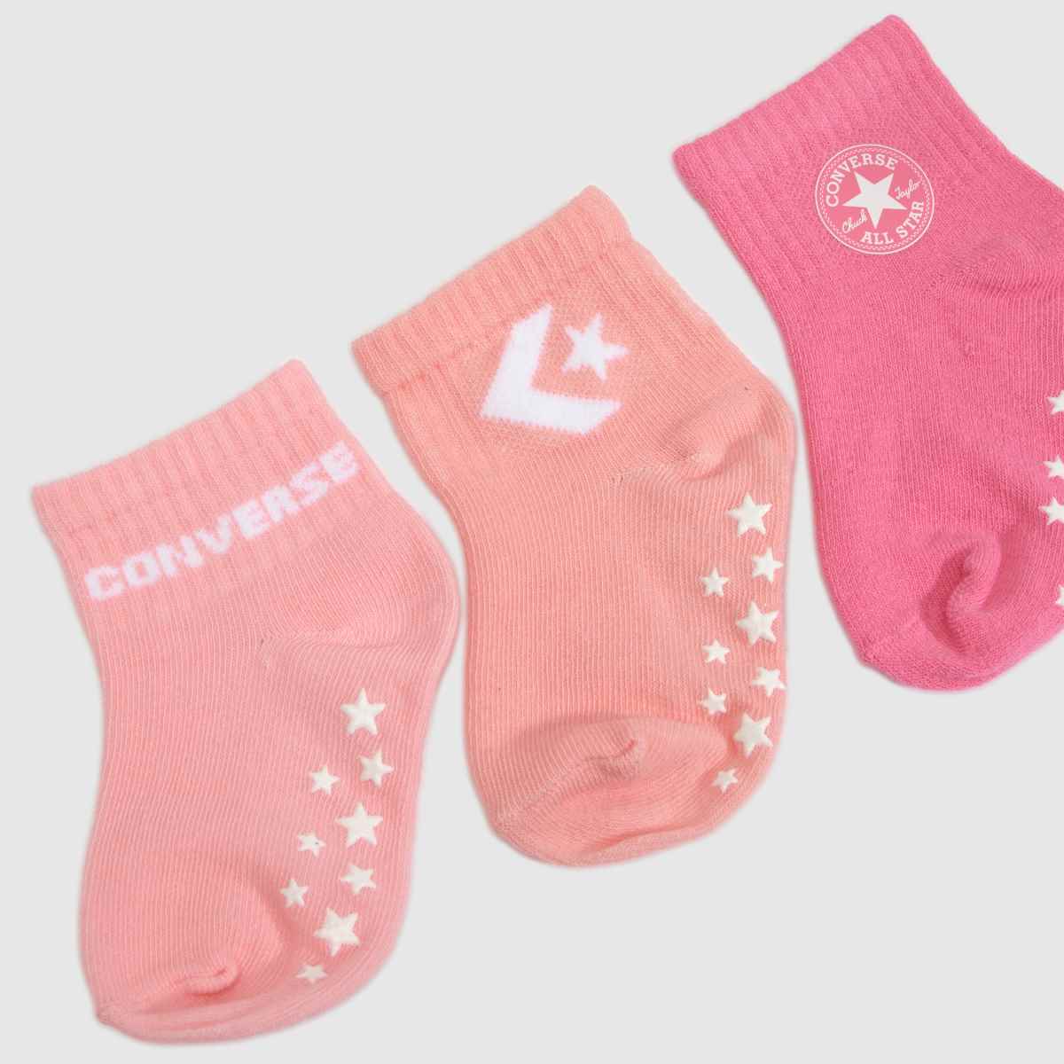 Converse Infant Grip Sock 6 Pack in Pink Multi Converse Infant Grip Sock 6 Pack 4