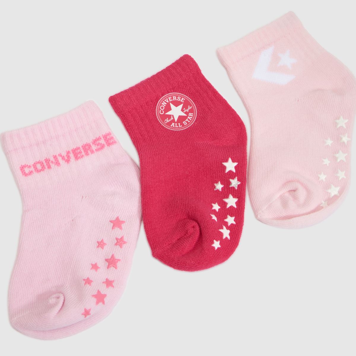 Converse Infant Grip Sock 6 Pack in Pink Multi Converse Infant Grip Sock 6 Pack 7
