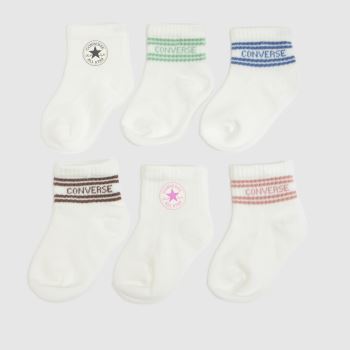 Converse White Multi Infant Socks 6 Pack Socks