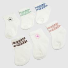 Converse Infant Socks 6 Pack in White Multi Converse Infant Socks 6 Pack,2 of 4