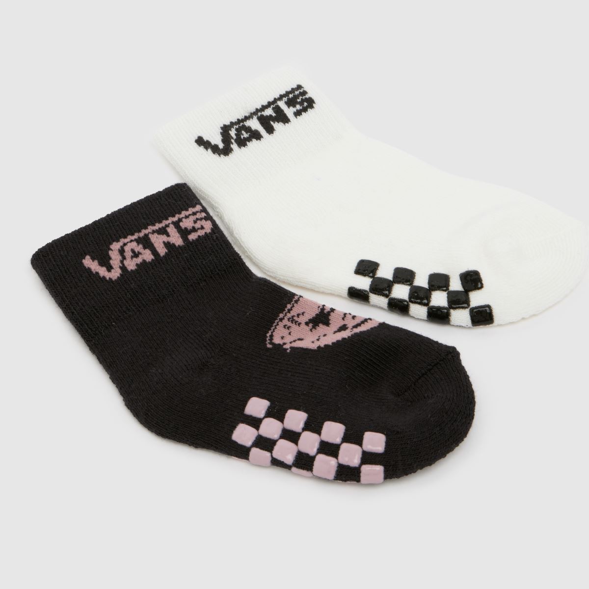 Vans Kids Gripper Socks 2PK in Black Multi Vans Kids Gripper Socks 2PK 1