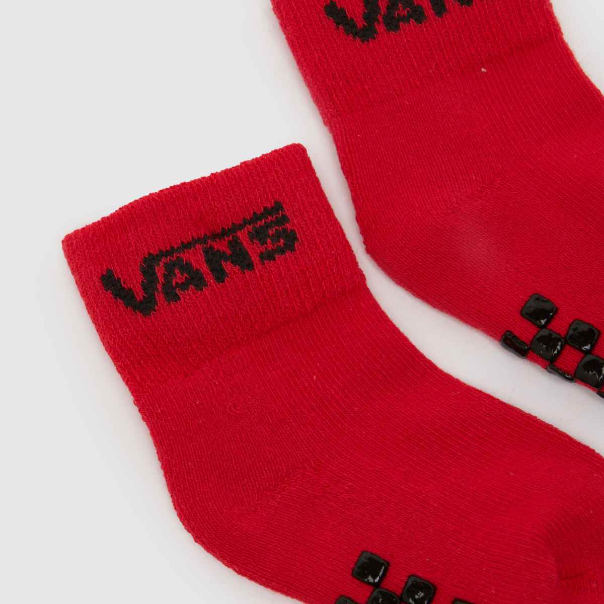Vans Infant Grip Classic Socks 2 Pk in Red Multi Vans Infant Grip Classic Socks 2 Pk 4