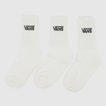 Vans White & Black Kids Classic Crew Socks 3PK Socks