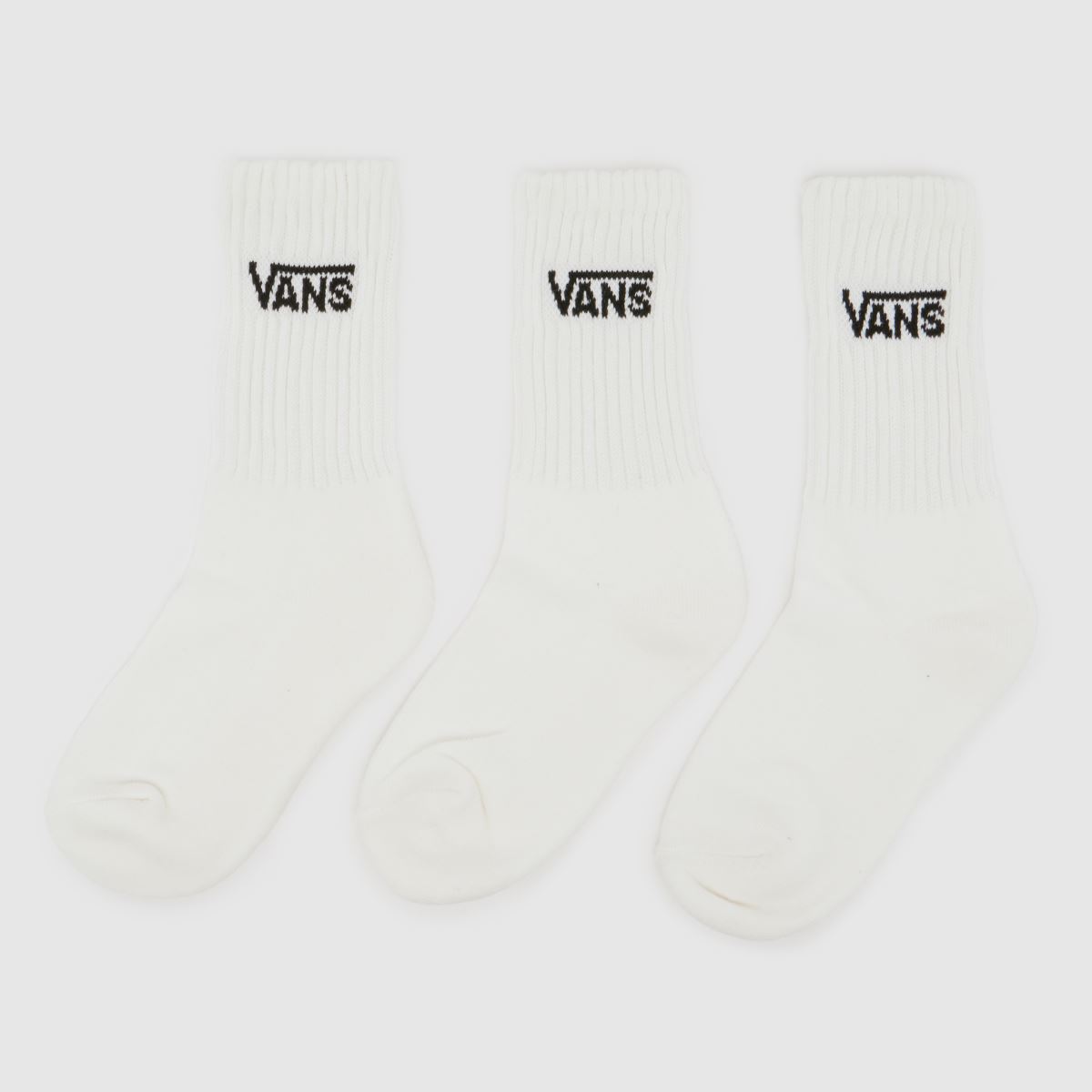 Vans White & Black Kids Classic Crew Socks 3PK