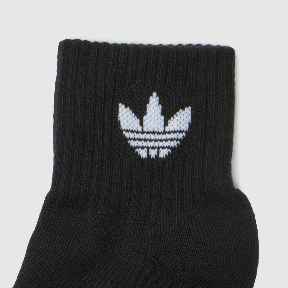 adidas Kids Originals Ankle Sock 3 Pk in Black & White adidas Kids Originals Ankle Sock 3 Pk 4