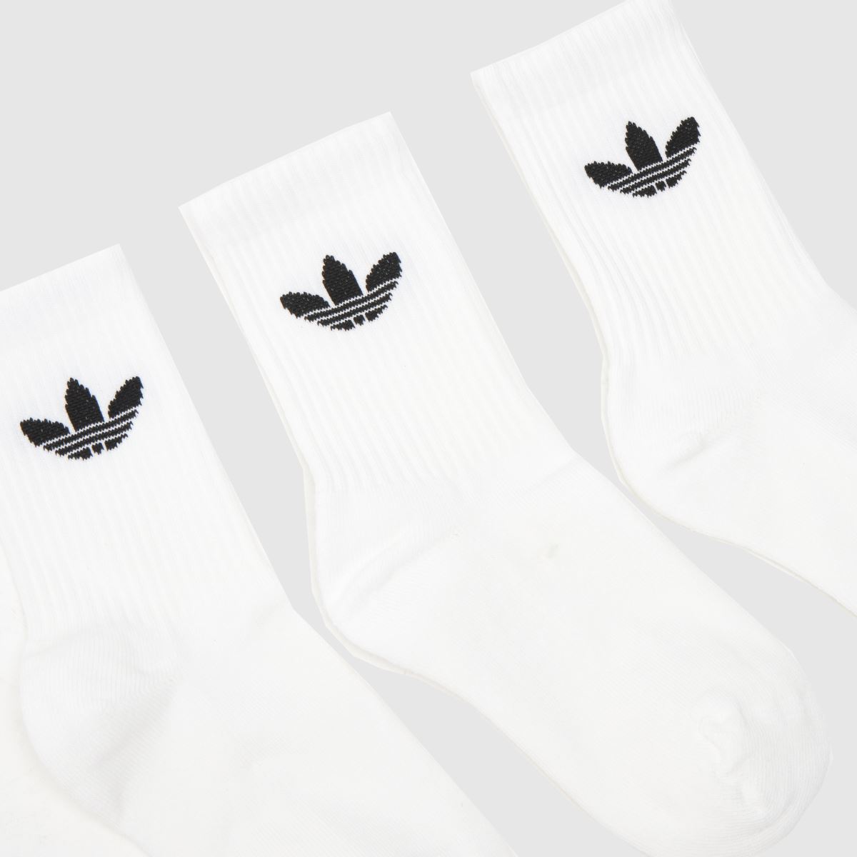 adidas Kids Originals Crew Sock Pk in White Black