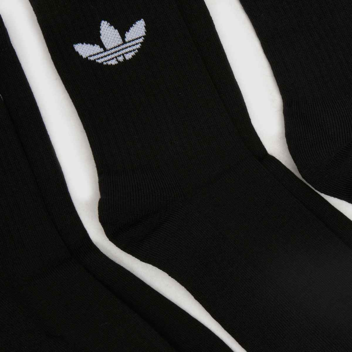 adidas Kids Originals Crew Sock 3 Pk in Black & White adidas Kids Originals Crew Sock 3 Pk 1