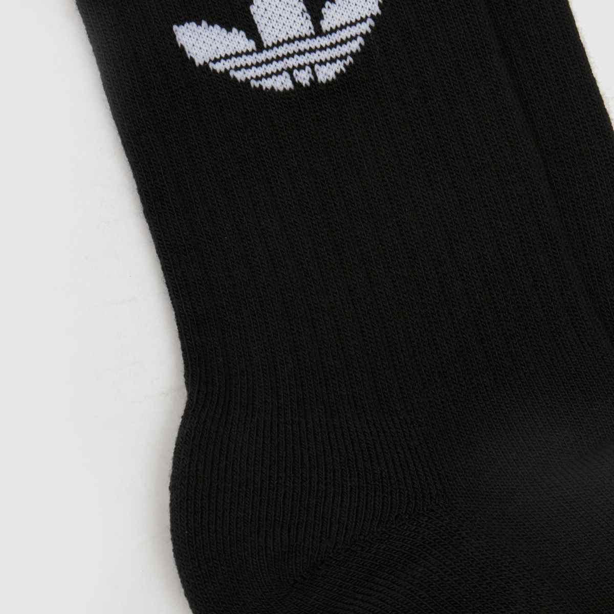 adidas Kids Originals Crew Sock 3 Pk in Black & White adidas Kids Originals Crew Sock 3 Pk 4