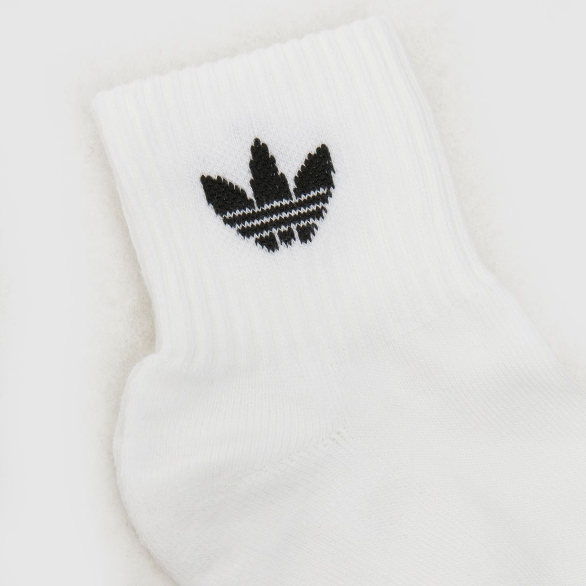 adidas Kids Originals Ankle Sock 3 PK in White & Black adidas Kids Originals Ankle Sock 3 PK 4