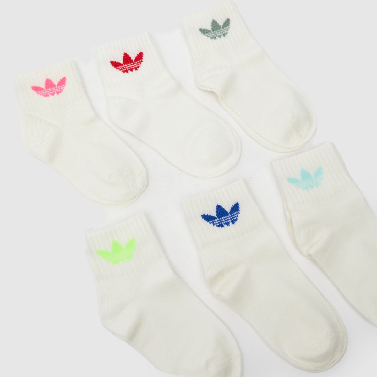 adidas Kids Mid Ankle Sock 6 Pack in Multi adidas Kids Mid Ankle Sock 6 Pack 1