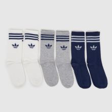 adidas Kids Originals Stripe Sock 6PK in Navy Multi adidas Kids Originals Stripe Sock 6PK,1 of 4