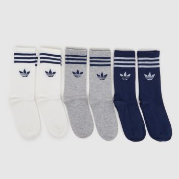 adidas Navy Multi Kids Originals Stripe Sock 6PK Socks