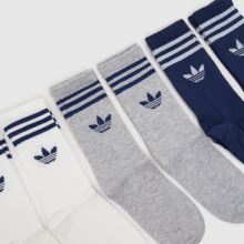 adidas Kids Originals Stripe Sock 6PK in Navy Multi adidas Kids Originals Stripe Sock 6PK,2 of 4