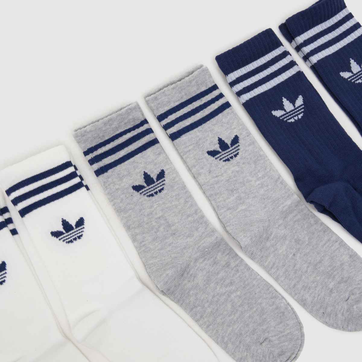 adidas Kids Originals Stripe Sock 6PK in Navy Multi adidas Kids Originals Stripe Sock 6PK 1