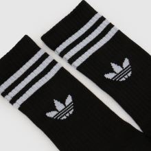 adidas Kids Crew Sock 3PK in White & Black adidas Kids Crew Sock 3PK,2 of 4