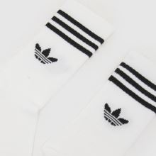 adidas Kids Crew Sock 3PK in White & Black adidas Kids Crew Sock 3PK,3 of 4