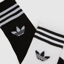 adidas Kids Crew Sock 3PK in White & Black adidas Kids Crew Sock 3PK,4 of 4