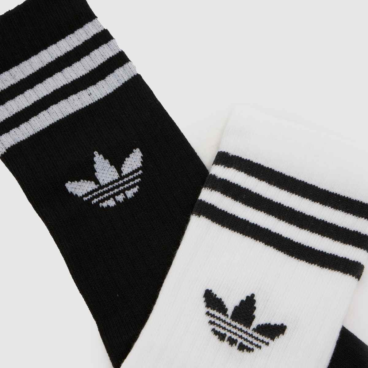 adidas Kids Crew Sock 3PK in White & Black adidas Kids Crew Sock 3PK 7