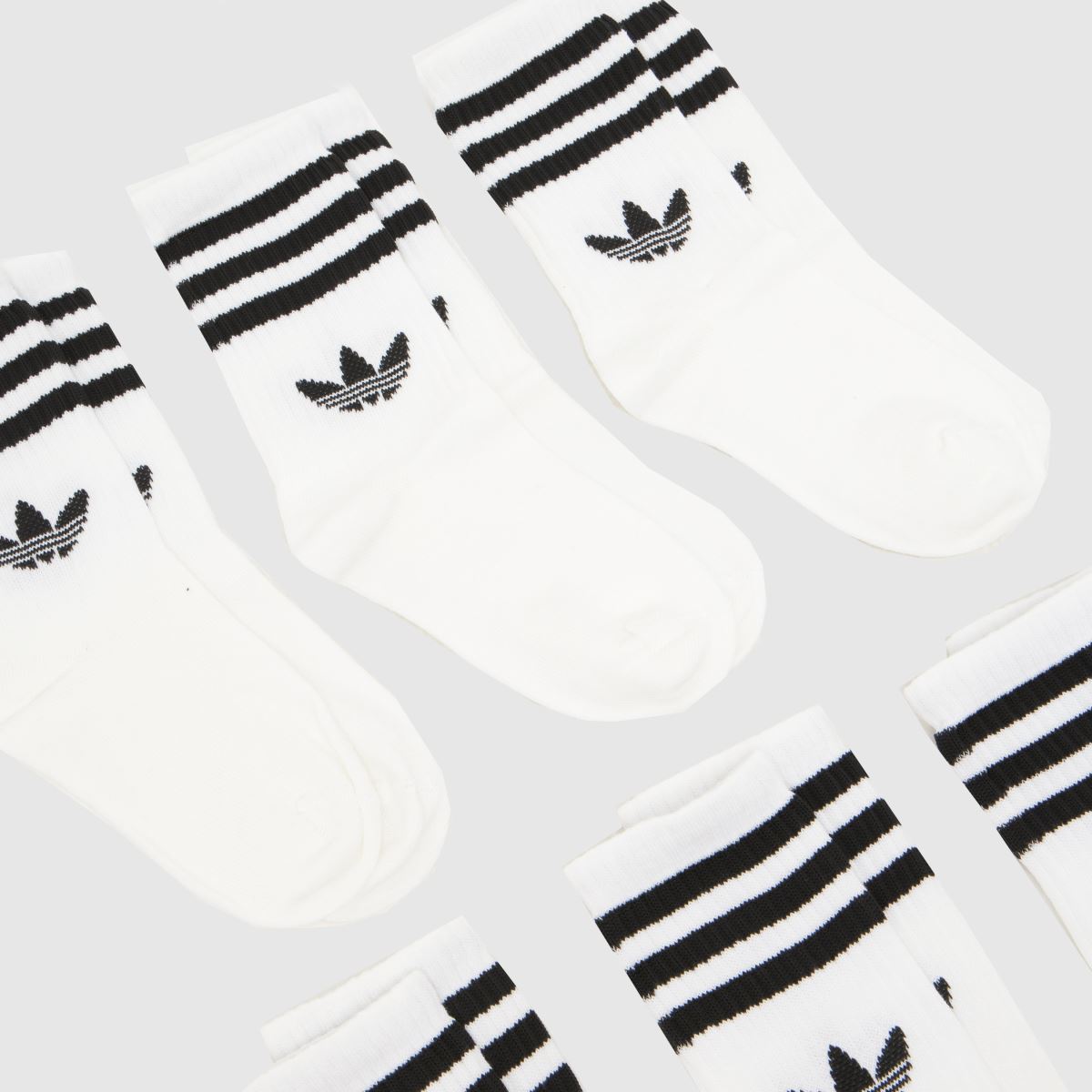 adidas Kids Crew Sock 6 Pack in White & Black adidas Kids Crew Sock 6 Pack 1