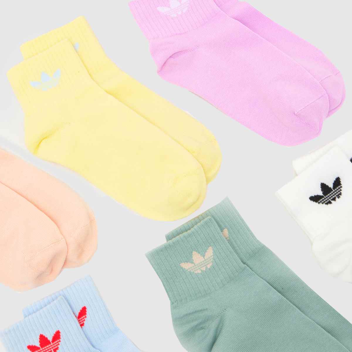 adidas Kids Ankle Socks 6PK in Multi adidas Kids Ankle Socks 6PK 1