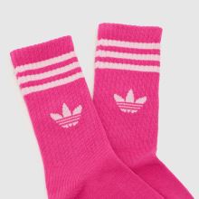 adidas Kids Crew Sock 3PK in Pink Multi adidas Kids Crew Sock 3PK,3 of 4