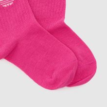 adidas Kids Crew Sock 3PK in Pink Multi adidas Kids Crew Sock 3PK,4 of 4