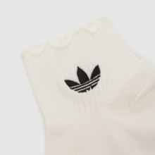 adidas Kids Ruffle Ankle Socks 2PK in White & Black adidas Kids Ruffle Ankle Socks 2PK,3 of 4
