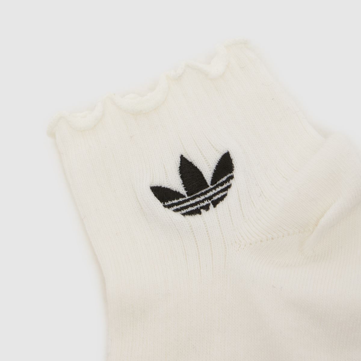 adidas Kids Ruffle Ankle Socks 2PK in White & Black adidas Kids Ruffle Ankle Socks 2PK 4