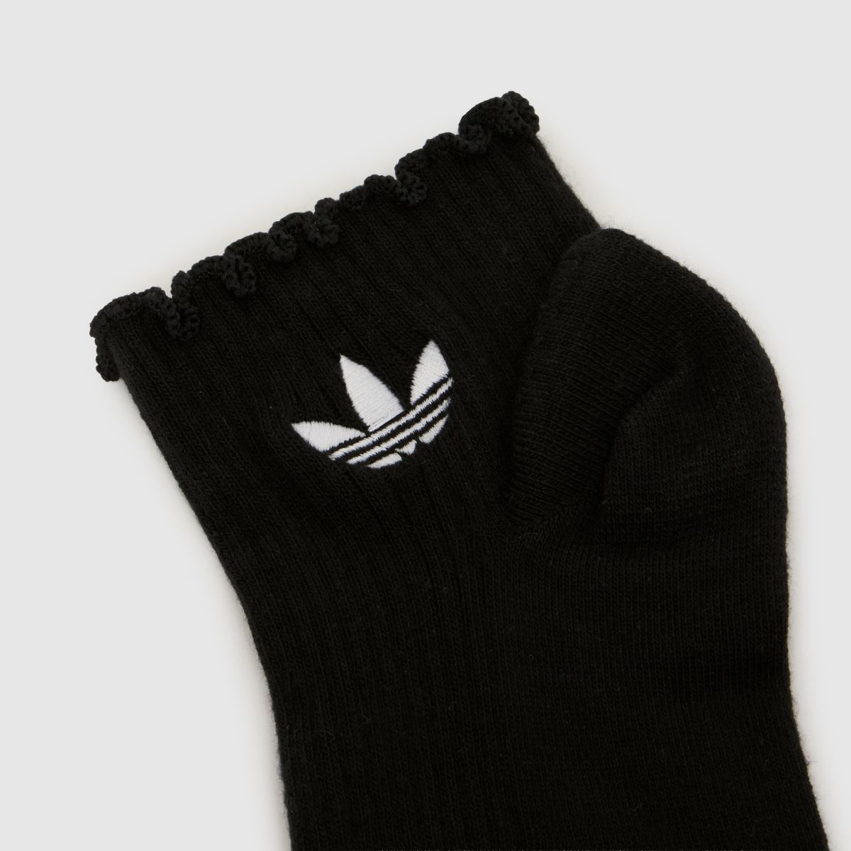 adidas Kids Ruffle Ankle Socks 2PK in White & Black adidas Kids Ruffle Ankle Socks 2PK 7