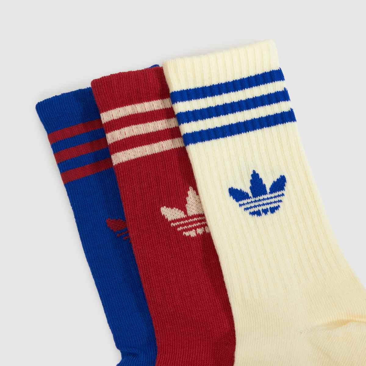 adidas Kids Stripe Crew Socks 3PK in Multi adidas Kids Stripe Crew Socks 3PK 1