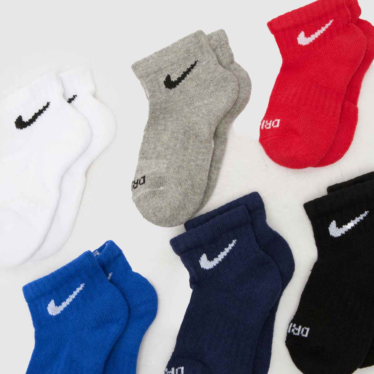 Nike Kids Basic Quarter Sock 6 Pk in Multi Nike Kids Basic Quarter Sock 6 Pk 1