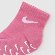 Nike Kids Gripper Ankle Socks 3 PK in Pink Multi Nike Kids Gripper Ankle Socks 3 PK,3 of 4