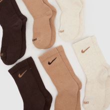 Nike Kids Basic Crew Socks 6 Pack in Beige Multi Nike Kids Basic Crew Socks 6 Pack,2 of 4