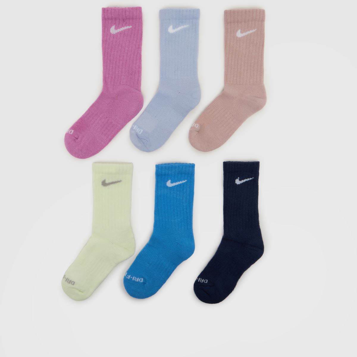 Nike Multi Kids Performance Crew Sock 6PK