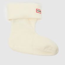 hunter boots HUNTER BOOTS Fleece Short Sock in Off-White,1 of 4
