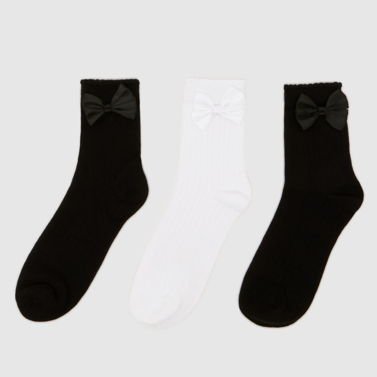 schuh Bow Crew Sock 3PK in Multi schuh Bow Crew Sock 3PK
