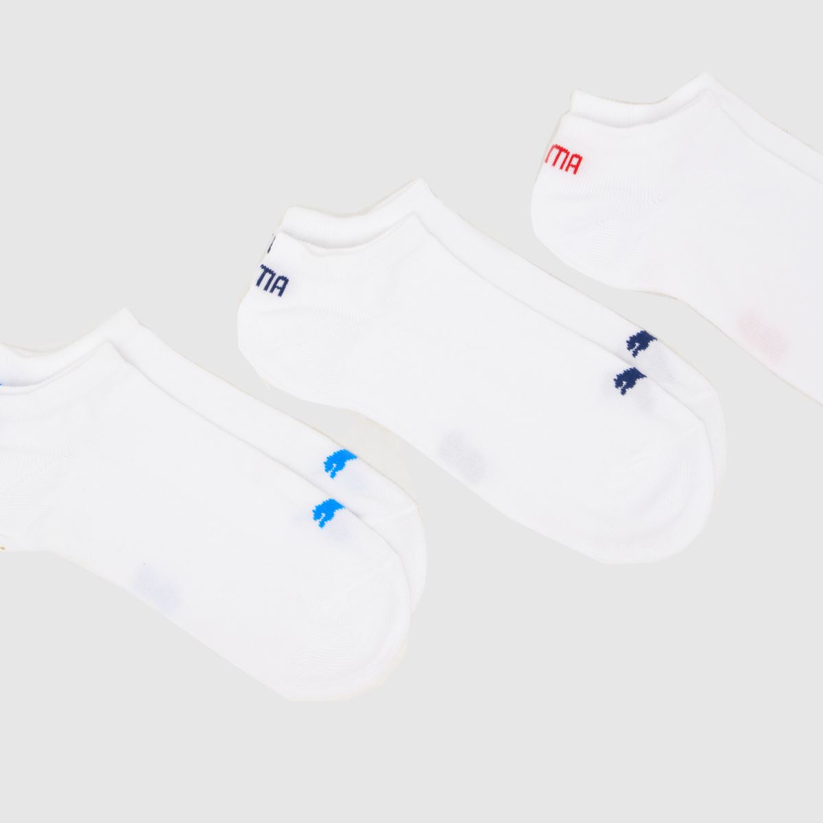 PUMA Sneaker Socks 3 Pack in White Multi PUMA Sneaker Socks 3 Pack 1