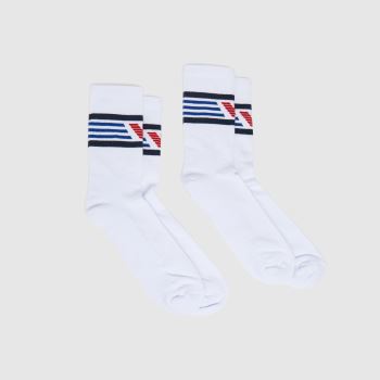 EA7 Emporio Armani white & navy short sock 2pk EA7 Emporio Armani white & navy short sock 2pk
