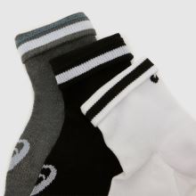 ASICS Quarter Socks 3 Pack in Grey Multi ASICS Quarter Socks 3 Pack,4 of 4