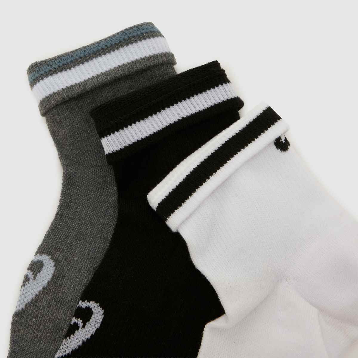 ASICS Quarter Socks 3 Pack in Grey Multi ASICS Quarter Socks 3 Pack 7