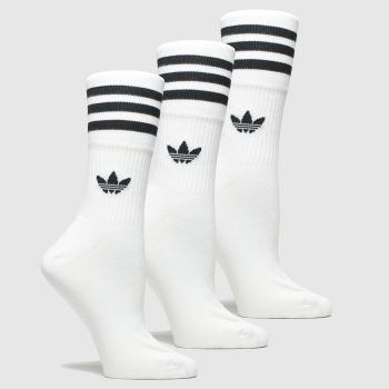 accessories adidas white & black mid cut crew 3 pk accessories adidas white & black mid cut crew 3 pk