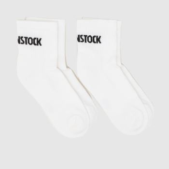 BIRKENSTOCK White & Black Ankle Crew Sock 2 PK Socks