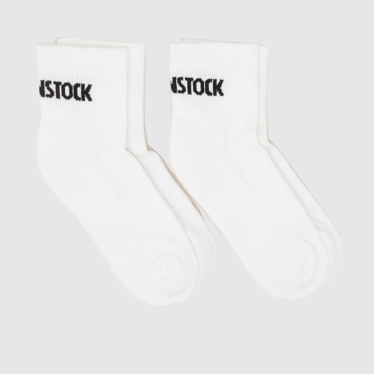 BIRKENSTOCK White & Black Ankle Crew Sock 2 PK