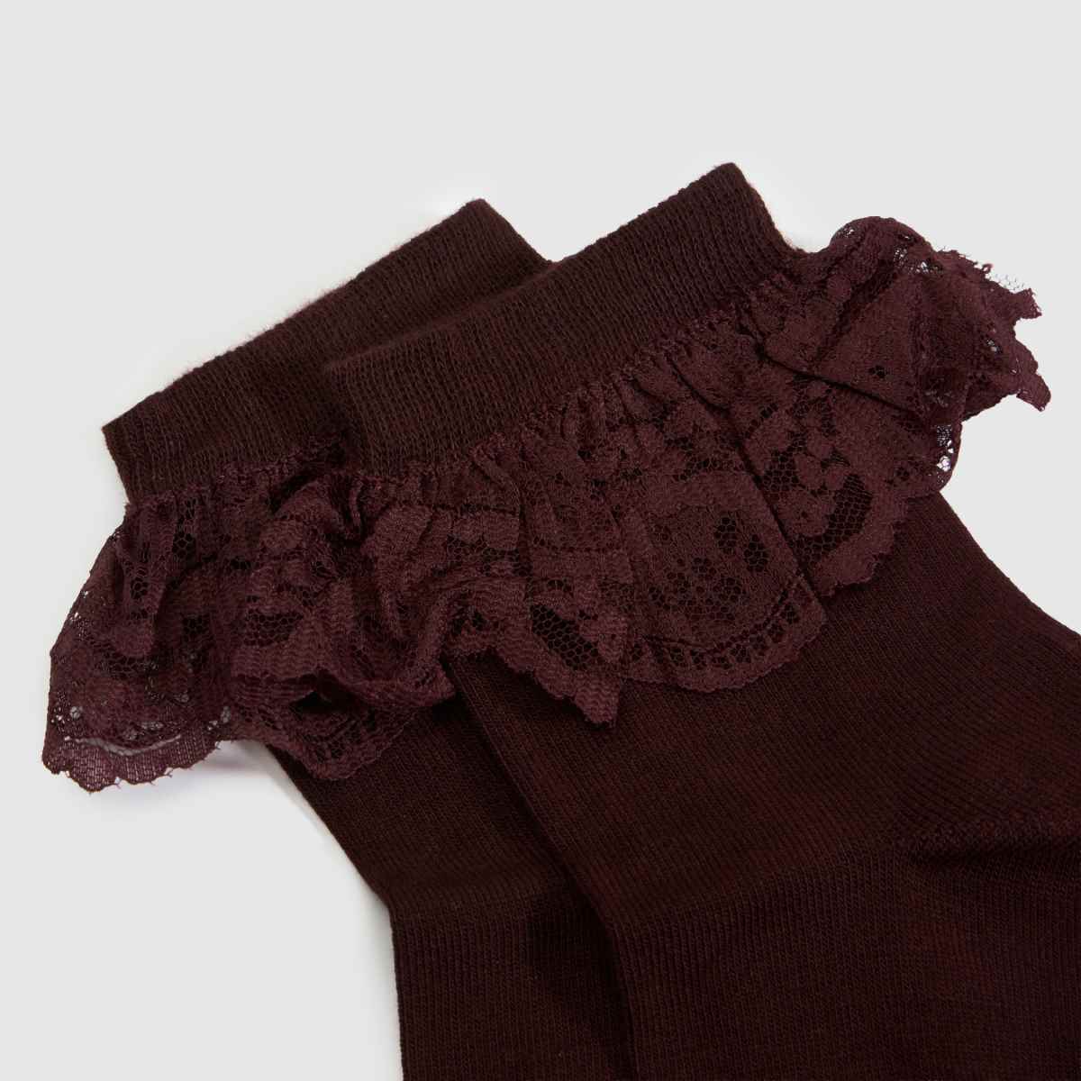 Dr Martens Frill Sock in Burgundy Dr Martens Frill Sock 1