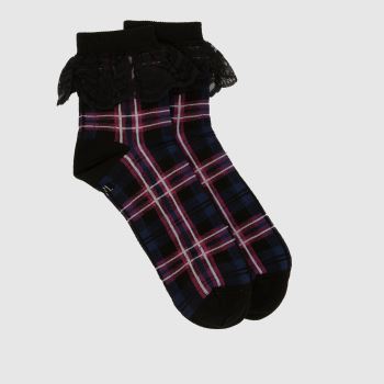 Dr Martens Pink Multi Tartan Frill Sock Socks