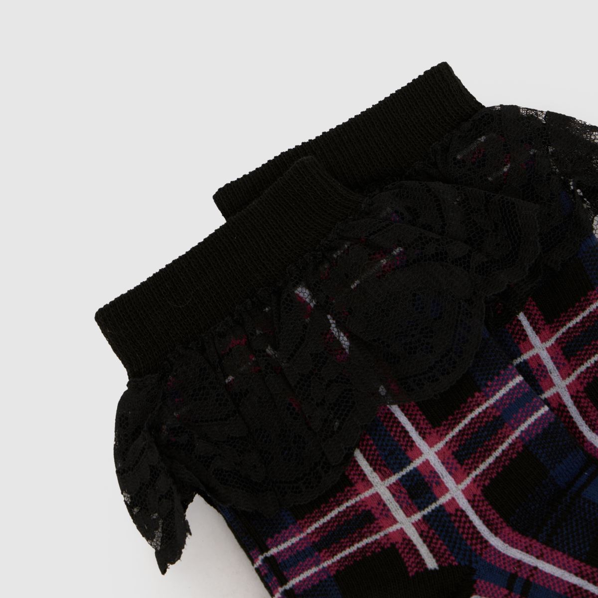 Dr Martens Tartan Frill Sock in Pink Multi Dr Martens Tartan Frill Sock 1