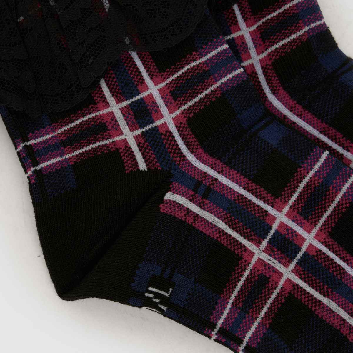 Dr Martens Tartan Frill Sock in Pink Multi Dr Martens Tartan Frill Sock 4