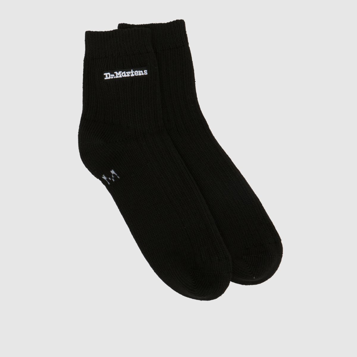Dr. Martens Short Quarter Socks in Black & White, Size: 3-7