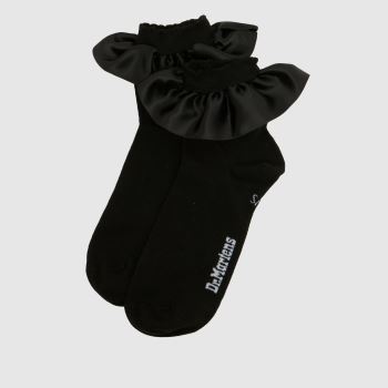 Dr Martens Black Satin Frill Sock Socks